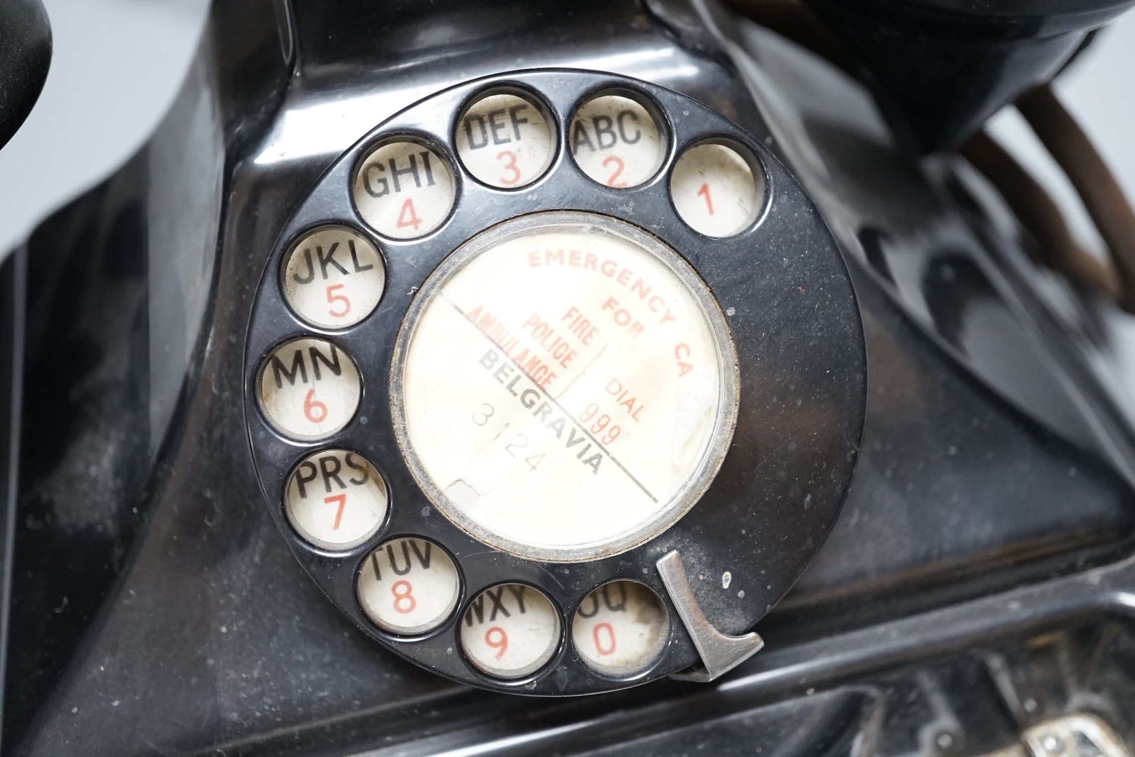 A vintage Bakelite GPO telephone